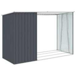 Abri à Bois De Jardin Anthracite 245x98x159 Cm Acier Galvanisé -Mobilier De Jardin abri a bois de jardin anthracite 245x98x159 cm acier galvanise 3666722762878 1421702