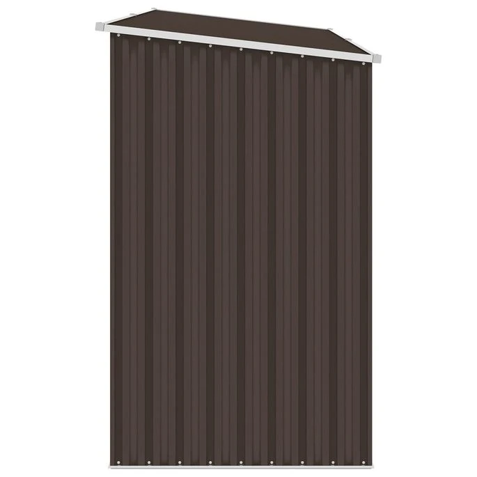 Abri à Bois De Jardin Marron 245x98x159 Cm Acier Galvanisé 6 Abri à Bois De Jardin Marron 245x98x159 Cm Acier Galvanisé – Image 4