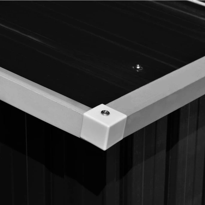 Abri De Jardin 257x392x181 Cm Métal Anthracite 6 Abri De Jardin 257x392x181 Cm Métal Anthracite – Image 4