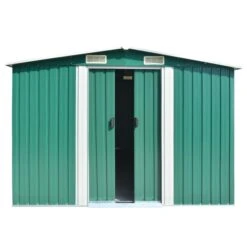 Abri De Jardin 257x392x181 Cm Métal Vert -Mobilier De Jardin abri de jardin 257x392x181 cm metal vert 3666722150842 1261902
