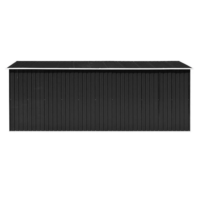 Abri De Jardin 257x489x181 Cm Métal Anthracite 9 Abri De Jardin 257x489x181 Cm Métal Anthracite – Image 7