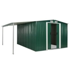 Abri De Jardin à Portes Coulissantes Vert 386x312x178 Cm Acier -Mobilier De Jardin abri de jardin a portes coulissantes vert 386x312x178 cm acier 8718475724667 1264486