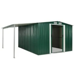 Abri De Jardin à Portes Coulissantes Vert 386x312x178 Cm Acier -Mobilier De Jardin abri de jardin a portes coulissantes vert 386x312x178 cm acier 8718475724667 1264487