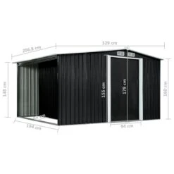 Abri De Jardin Avec Portes Anthracite 329,5x205x178 Cm Acier 20 Abri De Jardin Avec Portes Anthracite 329,5x205x178 Cm Acier -Mobilier De Jardin abri de jardin avec portes anthracite 329 5x205x178 cm acier 8718475724537 1270221