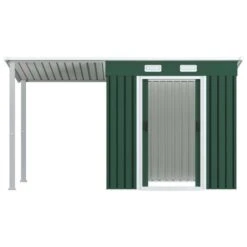 Abri De Jardin Avec Toit étendu Vert 346x121x181 Cm Acier -Mobilier De Jardin abri de jardin avec toit etendu vert 346x121x181 cm acier 8718475724681 1264505