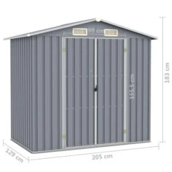 Abri De Jardin Gris 205x129x183 Cm Acier Galvanisé -Mobilier De Jardin abri de jardin gris 205x129x183 cm acier galvanise 3666722762458 1441592