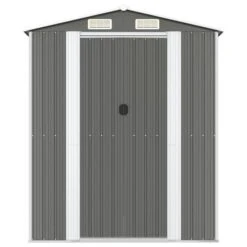 Abri De Jardin Gris Clair 192x357x223 Cm Acier Galvanisé 12 Abri De Jardin Gris Clair 192x357x223 Cm Acier Galvanisé -Mobilier De Jardin abri de jardin gris clair 192x357x223 cm acier galvanise 3666722886635 1483018