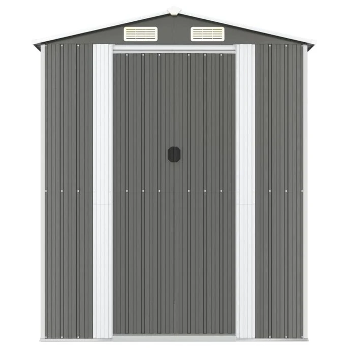 Abri De Jardin Gris Clair 192x357x223 Cm Acier Galvanisé 5 Abri De Jardin Gris Clair 192x357x223 Cm Acier Galvanisé – Image 3