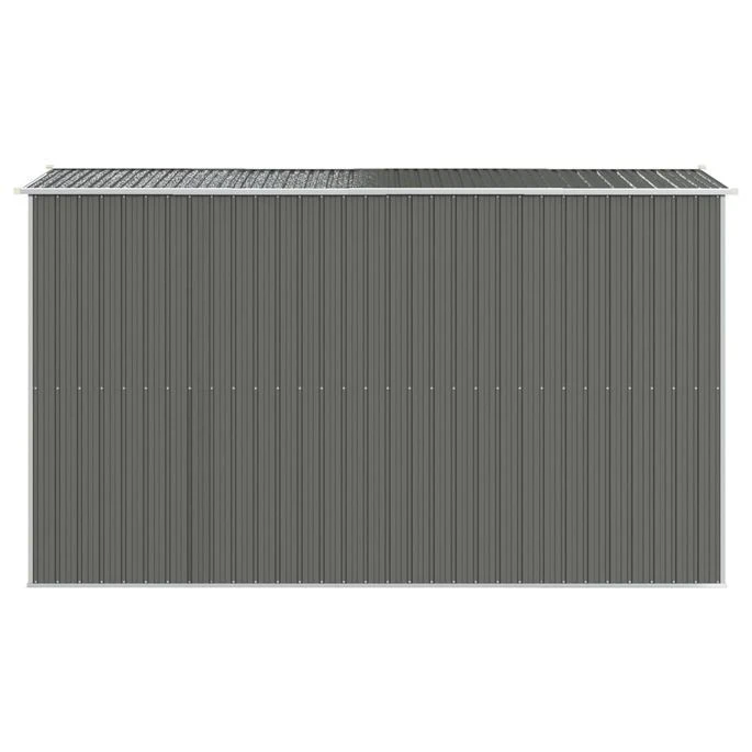 Abri De Jardin Gris Clair 192x357x223 Cm Acier Galvanisé 7 Abri De Jardin Gris Clair 192x357x223 Cm Acier Galvanisé – Image 5