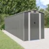 Abri De Jardin Gris Clair 192x772x223 Cm Acier Galvanisé -Mobilier De Jardin abri de jardin gris clair 192x772x223 cm acier galvanise 3666722862998 1471338