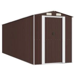 Abri De Jardin Marron Foncé 192x606x223 Cm Acier Galvanisé 11 Abri De Jardin Marron Foncé 192x606x223 Cm Acier Galvanisé -Mobilier De Jardin abri de jardin marron fonce 192x606x223 cm acier galvanise 3666722921657 1493985