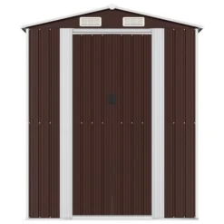 Abri De Jardin Marron Foncé 192x606x223 Cm Acier Galvanisé 12 Abri De Jardin Marron Foncé 192x606x223 Cm Acier Galvanisé -Mobilier De Jardin abri de jardin marron fonce 192x606x223 cm acier galvanise 3666722921657 1493986