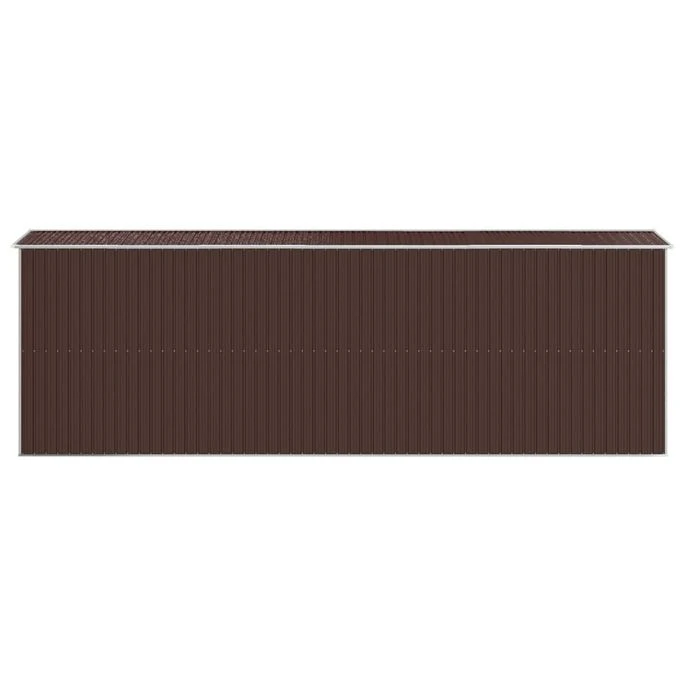 Abri De Jardin Marron Foncé 192x606x223 Cm Acier Galvanisé 7 Abri De Jardin Marron Foncé 192x606x223 Cm Acier Galvanisé – Image 5