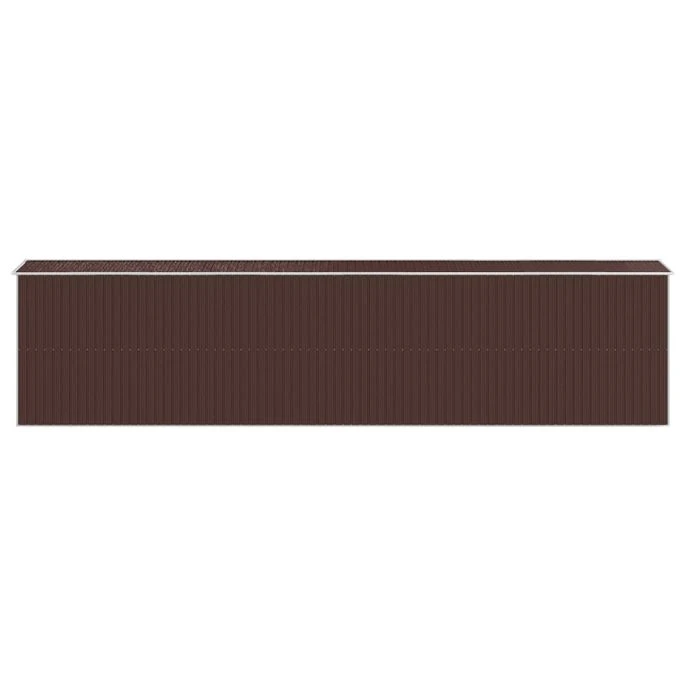 Abri De Jardin Marron Foncé 192x855x223 Cm Acier Galvanisé 7 Abri De Jardin Marron Foncé 192x855x223 Cm Acier Galvanisé – Image 5