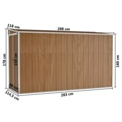 Abri De Jardin Mural Marron 118x288x178 Cm Acier Galvanisé -Mobilier De Jardin abri de jardin mural marron 118x288x178 cm acier galvanise 3666722921626 1344957