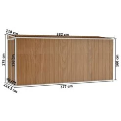 Abri De Jardin Mural Marron 118x382x178 Cm Acier Galvanisé -Mobilier De Jardin abri de jardin mural marron 118x382x178 cm acier galvanise 3666722921640 1344971