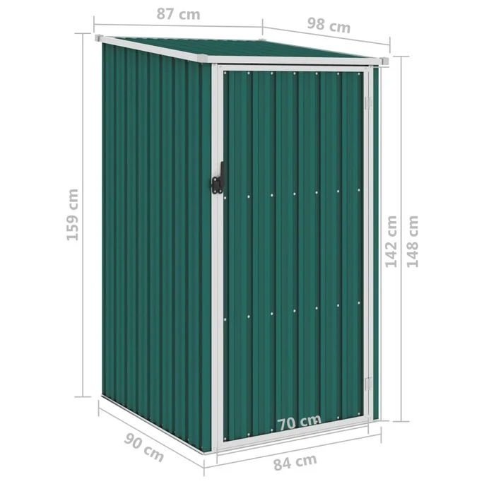 Abri De Jardin Vert 87x98x159 Cm Acier Galvanisé 9 Abri De Jardin Vert 87x98x159 Cm Acier Galvanisé – Image 7