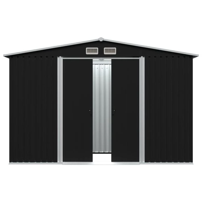 Abri De Stockage Pour Jardin Anthracite Acier 257x205x178 Cm 5 Abri De Stockage Pour Jardin Anthracite Acier 257x205x178 Cm – Image 3