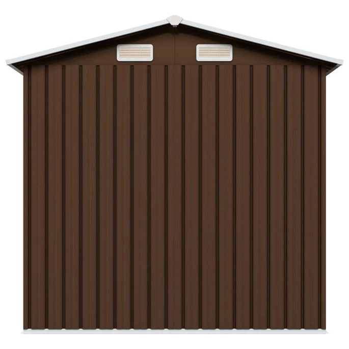 Abri De Stockage Pour Jardin Marron 204x132x186 Cm Acier 7 Abri De Stockage Pour Jardin Marron 204x132x186 Cm Acier – Image 5