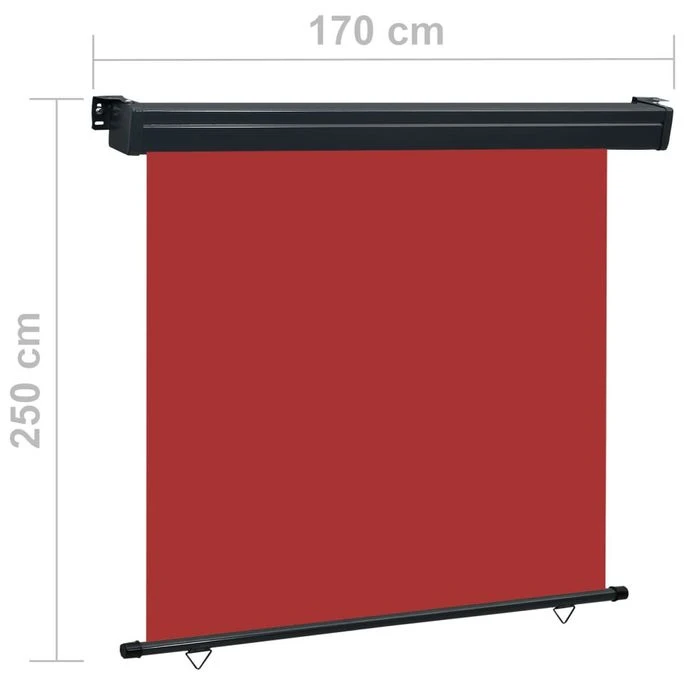 Auvent Latéral De Balcon 170x250 Cm Rouge 12 Auvent Latéral De Balcon 170x250 Cm Rouge – Image 10