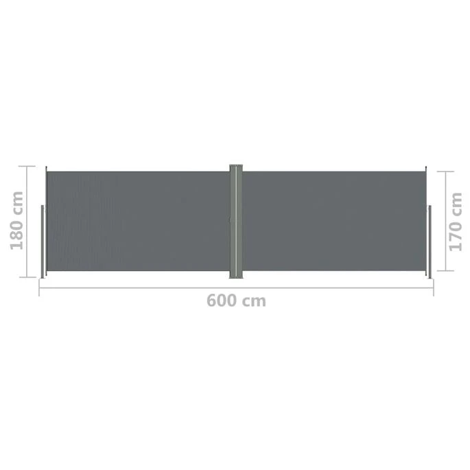 Auvent Latéral Rétractable Anthracite 180x600 Cm 10 Auvent Latéral Rétractable Anthracite 180x600 Cm – Image 8
