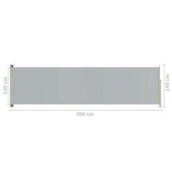 Auvent Latéral Rétractable De Patio 140x500 Cm Gris 2 -Mobilier De Jardin auvent lateral retractable de patio 140x500 cm gris 3666722136389 1321246