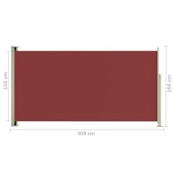 Auvent Latéral Rétractable De Patio 160x300 Cm Rouge 2 -Mobilier De Jardin auvent lateral retractable de patio 160x300 cm rouge 3666722160773 1239903