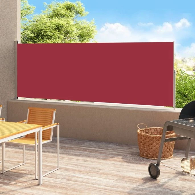 Auvent Latéral Rétractable De Patio 180x500 Cm Rouge 3 Auvent Latéral Rétractable De Patio 180x500 Cm Rouge