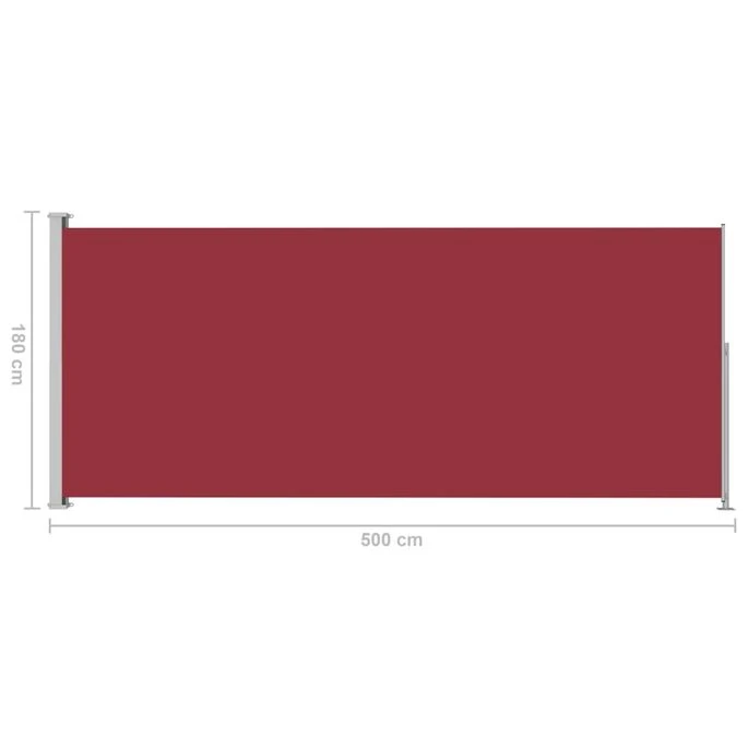 Auvent Latéral Rétractable De Patio 180x500 Cm Rouge 9 Auvent Latéral Rétractable De Patio 180x500 Cm Rouge – Image 7