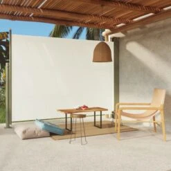 Auvent Latéral Rétractable De Patio 220x300 Cm Crème