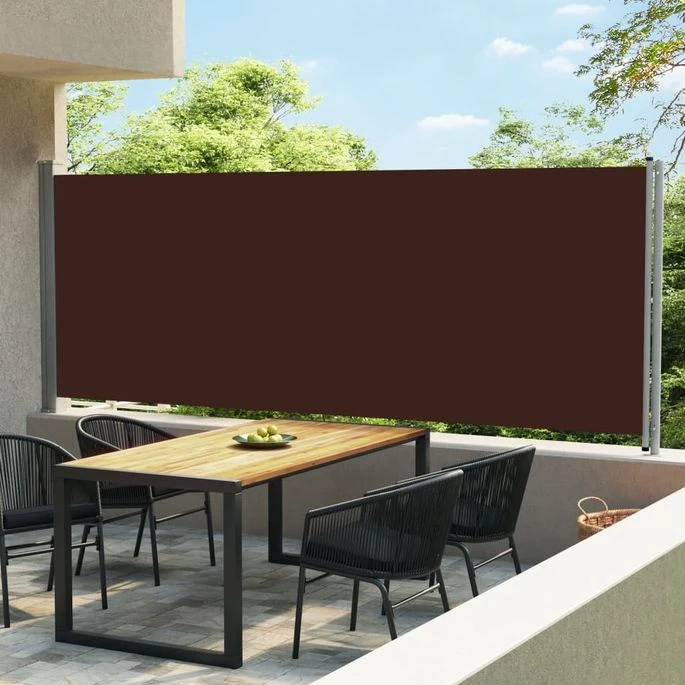 Auvent Latéral Rétractable De Patio 600x170 Cm Marron 3 Auvent Latéral Rétractable De Patio 600x170 Cm Marron