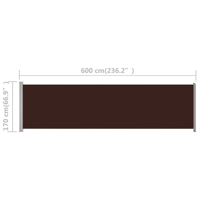 Auvent Latéral Rétractable De Patio 600x170 Cm Marron 10 Auvent Latéral Rétractable De Patio 600x170 Cm Marron – Image 8