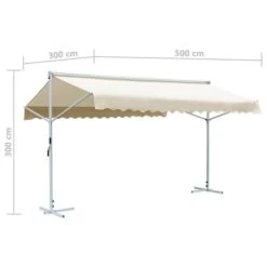 Auvent Sur Pied 500 X 300 Cm Crème 21 Auvent Sur Pied 500 X 300 Cm Crème -Mobilier De Jardin auvent sur pied 500 x 300 cm creme 3666722883290 601997