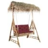 Balancelle 2 Places Feuilles De Palmier Et Coussin 202cm Bambou 4