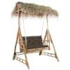 Balancelle 2 Places Feuilles De Palmier Et Coussin 202cm Bambou 9