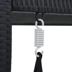 Balancelle à 3 Places De Jardin Avec Auvent Résine Tressée Noir -Mobilier De Jardin balancelle a 3 places de jardin avec auvent resine tressee noir 8719883824994 1210459