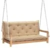 Balancelle Avec Coussin Beige 120 Cm Bois De Teck Solide -Mobilier De Jardin balancelle avec coussin beige 120 cm bois de teck solide 3666722779883 1207754