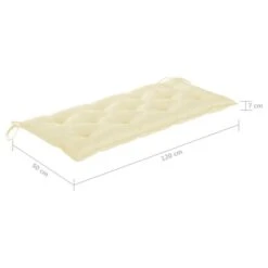 Balancelle Avec Coussin Blanc Crème 170 Cm Bois De Teck Solide -Mobilier De Jardin balancelle avec coussin blanc creme 170 cm bois de teck solide 8720286268032 1192294