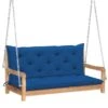 Balancelle Avec Coussin Bleu 120 Cm Bois De Teck Solide -Mobilier De Jardin balancelle avec coussin bleu 120 cm bois de teck solide 3666722778640 1192260