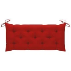 Balancelle Avec Coussin Rouge 120 Cm Bois De Teck Solide -Mobilier De Jardin balancelle avec coussin rouge 120 cm bois de teck solide 3666722838009 1192240