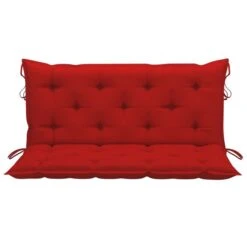 Balancelle Avec Coussin Rouge 170 Cm Bois De Teck Solide -Mobilier De Jardin balancelle avec coussin rouge 170 cm bois de teck solide 8720286268070 1196204