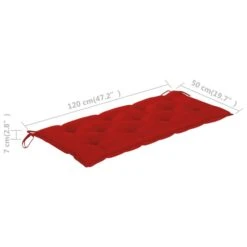 Balancelle Avec Coussin Rouge 170 Cm Bois De Teck Solide -Mobilier De Jardin balancelle avec coussin rouge 170 cm bois de teck solide 8720286268070 1196209