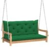 Balancelle Avec Coussin Vert 120 Cm Bois De Teck Solide -Mobilier De Jardin balancelle avec coussin vert 120 cm bois de teck solide 3666722779128 1192224