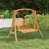 Balancelle Bois Courbé Avec Finition En Teck 91x130x58 Cm -Mobilier De Jardin balancelle bois courbe avec finition en teck 91x130x58 cm 3666722183307 1215033