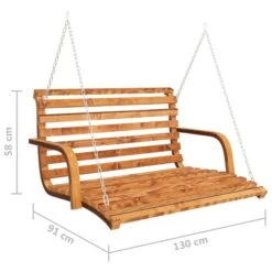 Balancelle Bois Courbé Avec Finition En Teck 91x130x58 Cm -Mobilier De Jardin balancelle bois courbe avec finition en teck 91x130x58 cm 3666722183307 1215037