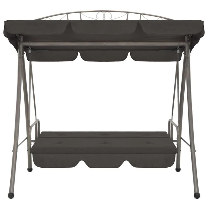 Balancelle Convertible à Auvent Anthracite 198x120x205 Cm Acier 7 Balancelle Convertible à Auvent Anthracite 198x120x205 Cm Acier – Image 5