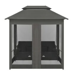 Balancelle Convertible à Auvent Anthracite 220x160x240 Cm Acier -Mobilier De Jardin balancelle convertible a auvent anthracite 220x160x240 cm acier 3666722178013 1220054