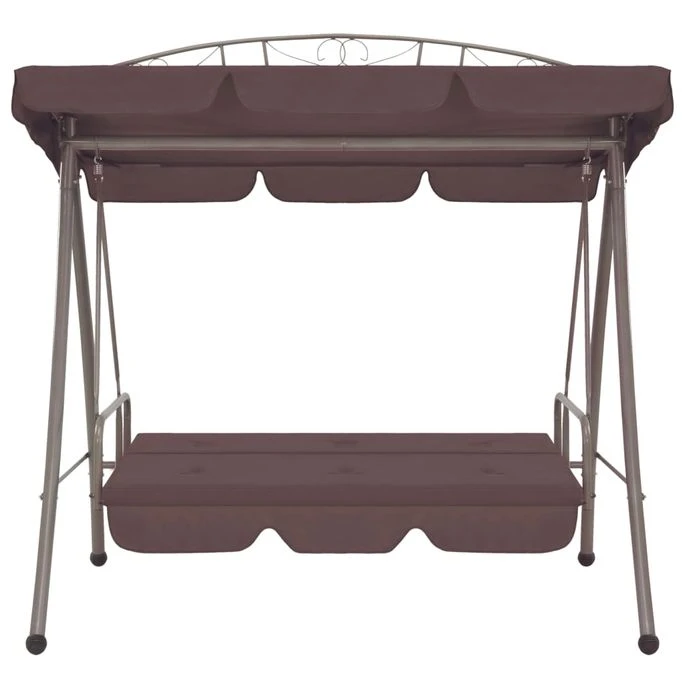 Balancelle Convertible D'extérieur Avec Auvent Café 2 4 Balancelle Convertible D'extérieur Avec Auvent Café 2 – Image 2