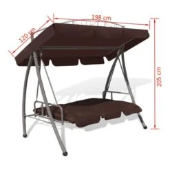 Balancelle Convertible D'extérieur Et Auvent Voûte à Motif Café -Mobilier De Jardin balancelle convertible d exterieur et auvent voute a motif cafe 8718475877486 1353755