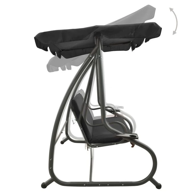 Balancelle D'extérieur Avec Auvent Anthracite 7 Balancelle D'extérieur Avec Auvent Anthracite – Image 5